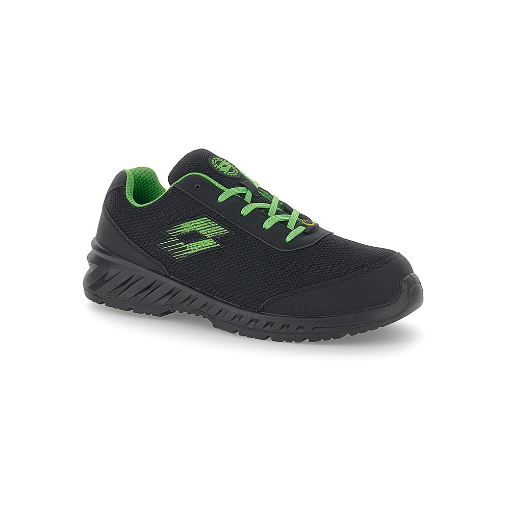 Lotto First 700 S1PL SR Black/Spring Green Safety Shoes