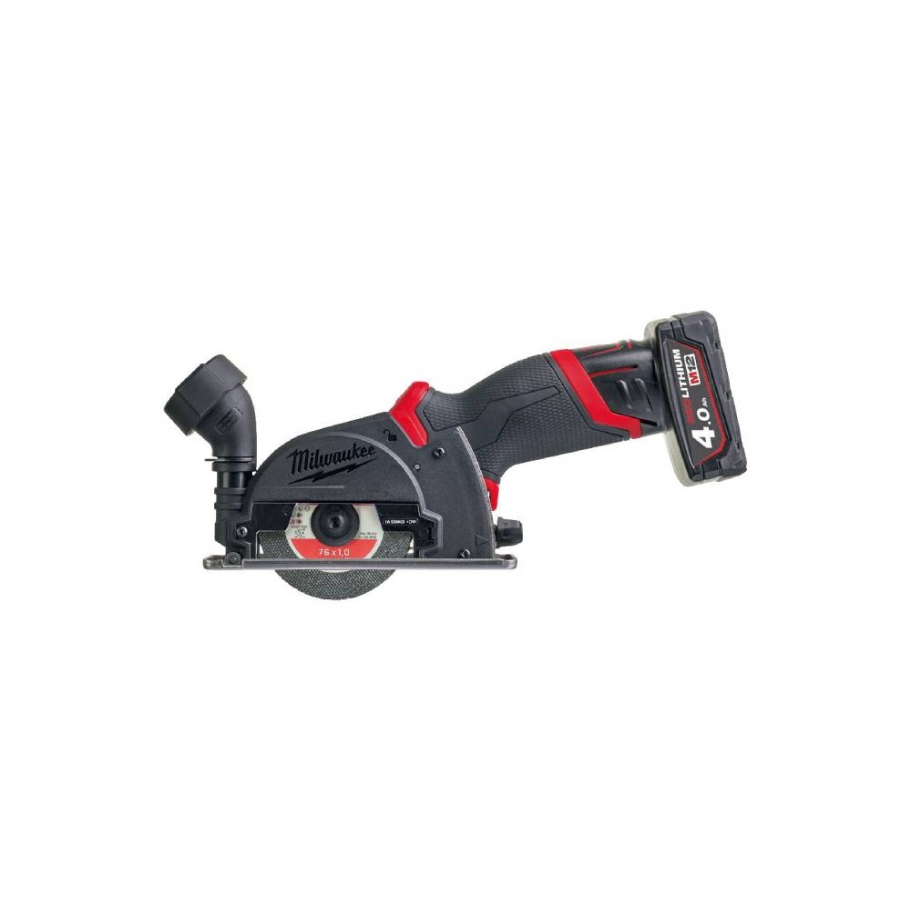 Mini multi-material cut-off machine 76mm M12 + 2 Batt. Milwaukee M12FCOT-422X 1Kg