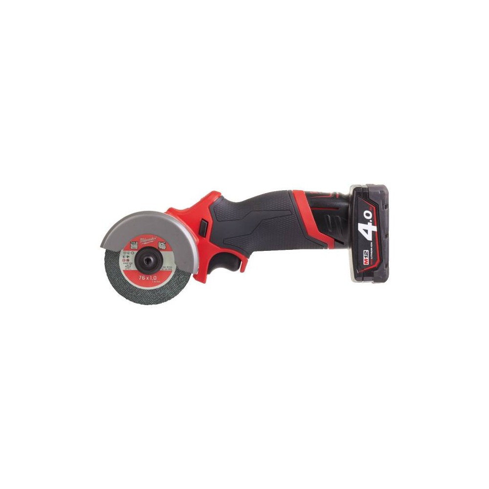 Mini multi-material cut-off machine 76mm M12 + 2 Batt. Milwaukee M12FCOT-422X 1Kg