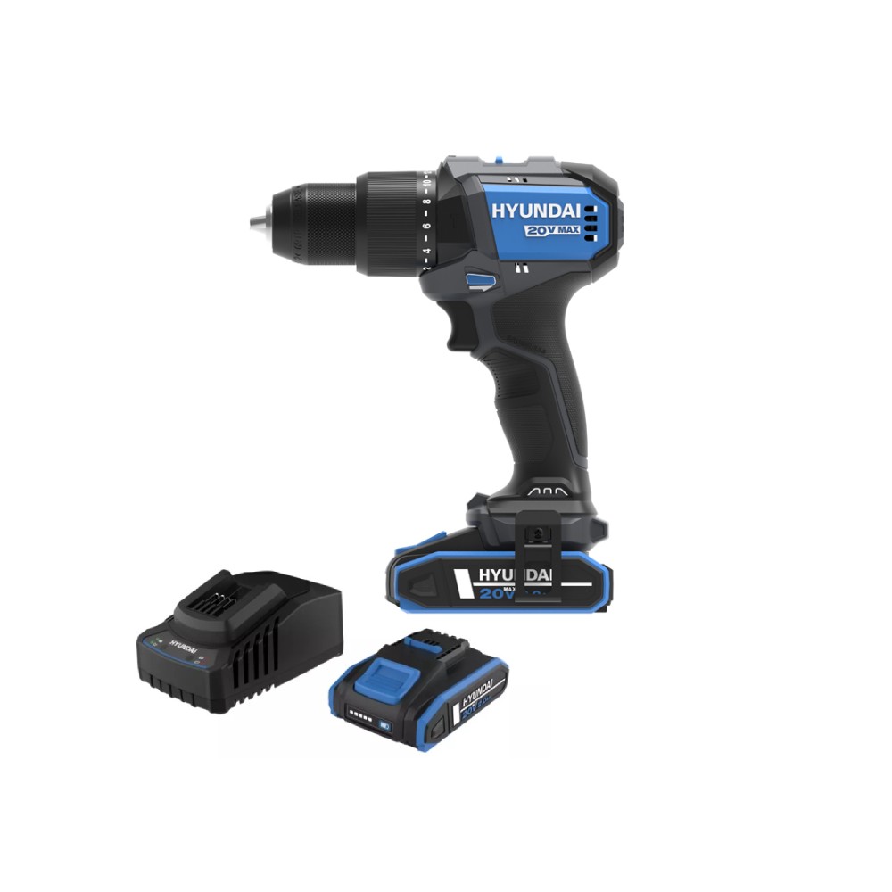 Trapano Avvitatore a Percussione 20V +2 Batt. 2Ah Hyundai 25856 60Nm