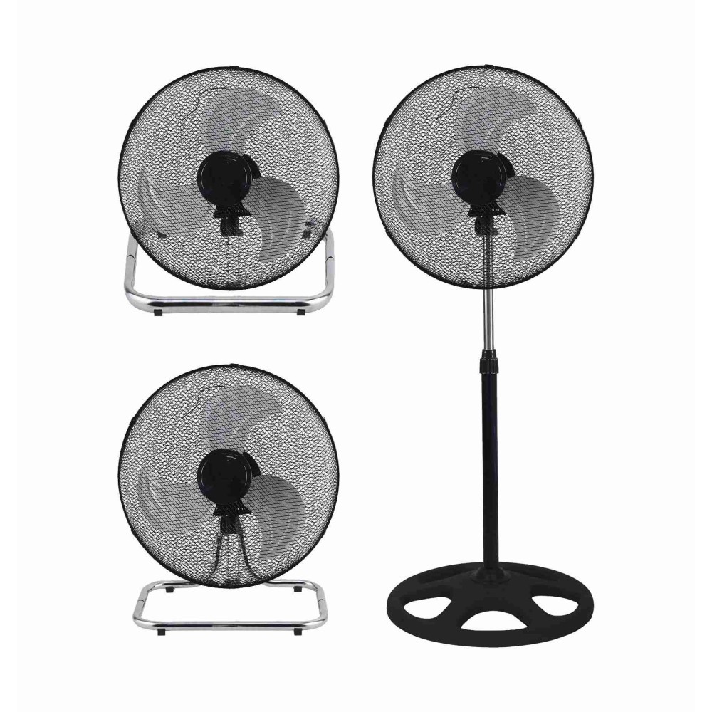 Ventilatore Tris Con Mesh Grill ø 45 90w 3 Velocita' Oscillante 3 In 1 Vinco 70750