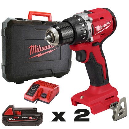 Trapano Avvitatore Compatto M18 Milwaukee M18 BLPDRC-202C 60NM