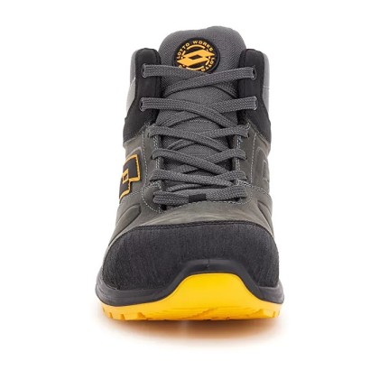 Scarpe antinfortunistiche Lotto Hit 250 Mid S3 SRC WR HDRY Asphalt-black-radiant yellow