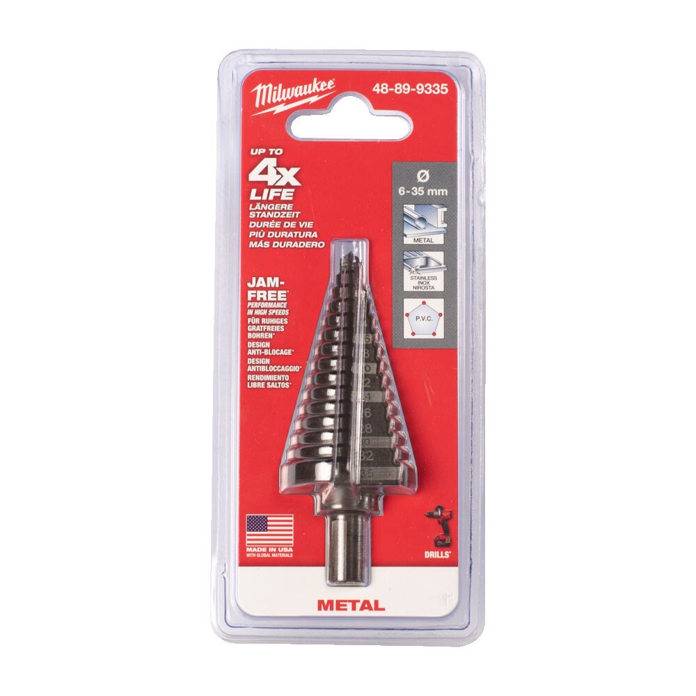 Fresa a Gradino Attacco 10mm N. Gradini 14 Milwaukee 48899335 Fresa a Gradino Attacco 10mm N. Gradini 14 Milwaukee 48899335