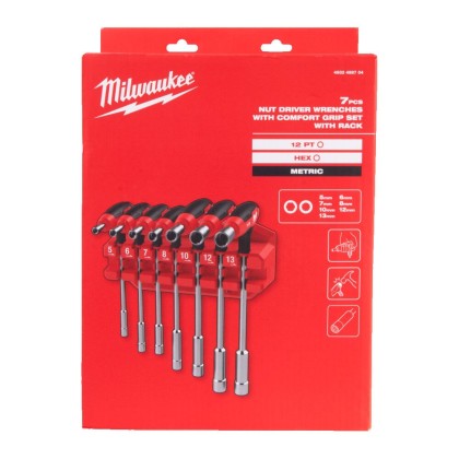 Set Magnetico Chiavi a Bussola con Impugnatura Comfort Milwaukee 4932498704 7Pz