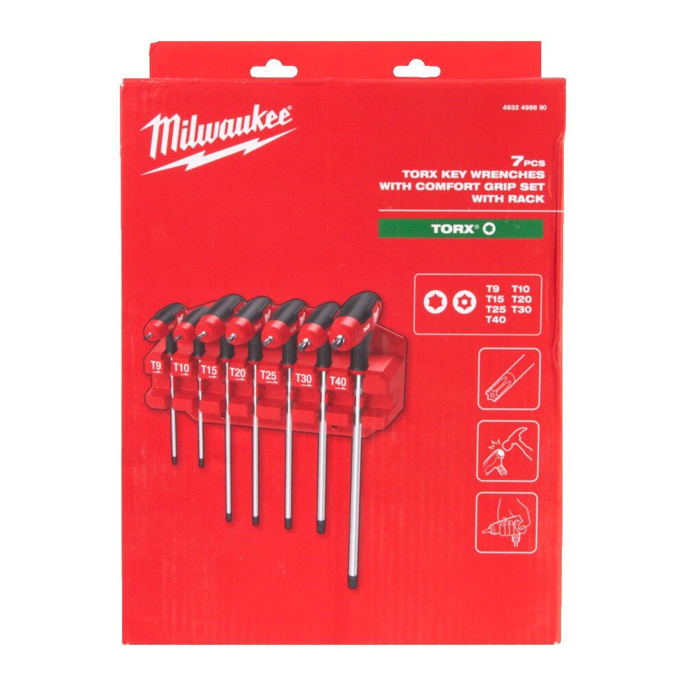 Set Magnetico Chiavi Torx Impugnatura Comfort Milwaukee 4932498690 7Pz