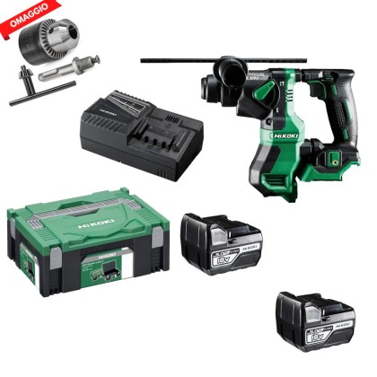 Tassellatore 18 V -2,3 kg - Brushless hikoki DH18DPA 2 Batt. 5ah +Mandrino Omaggio