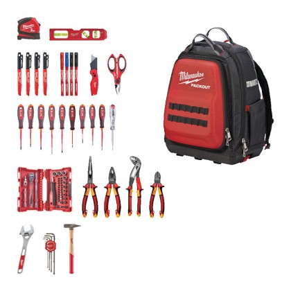 Zaino Packout elettricista Milwaukee 4932498407 73 pezzi
