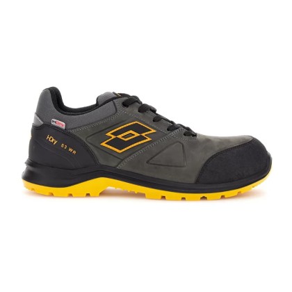 Scarpe antinfortunistiche Lotto Hit 250 S3 SRC WR HDRY Asphalt-black-radiant yellow