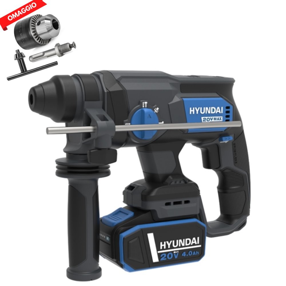 Trapano martello tassellatore SDS-PLUS 22mm 20V Hyundai 25860 Nudo +Mandrino Omaggio