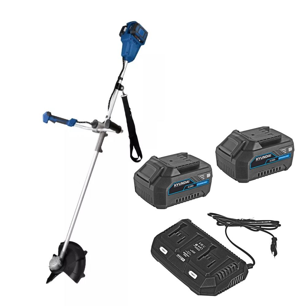 Decespugliatore a Batteria 2x40v 4ah Litio + Caric. Hyundai 25220 300mm in Kit