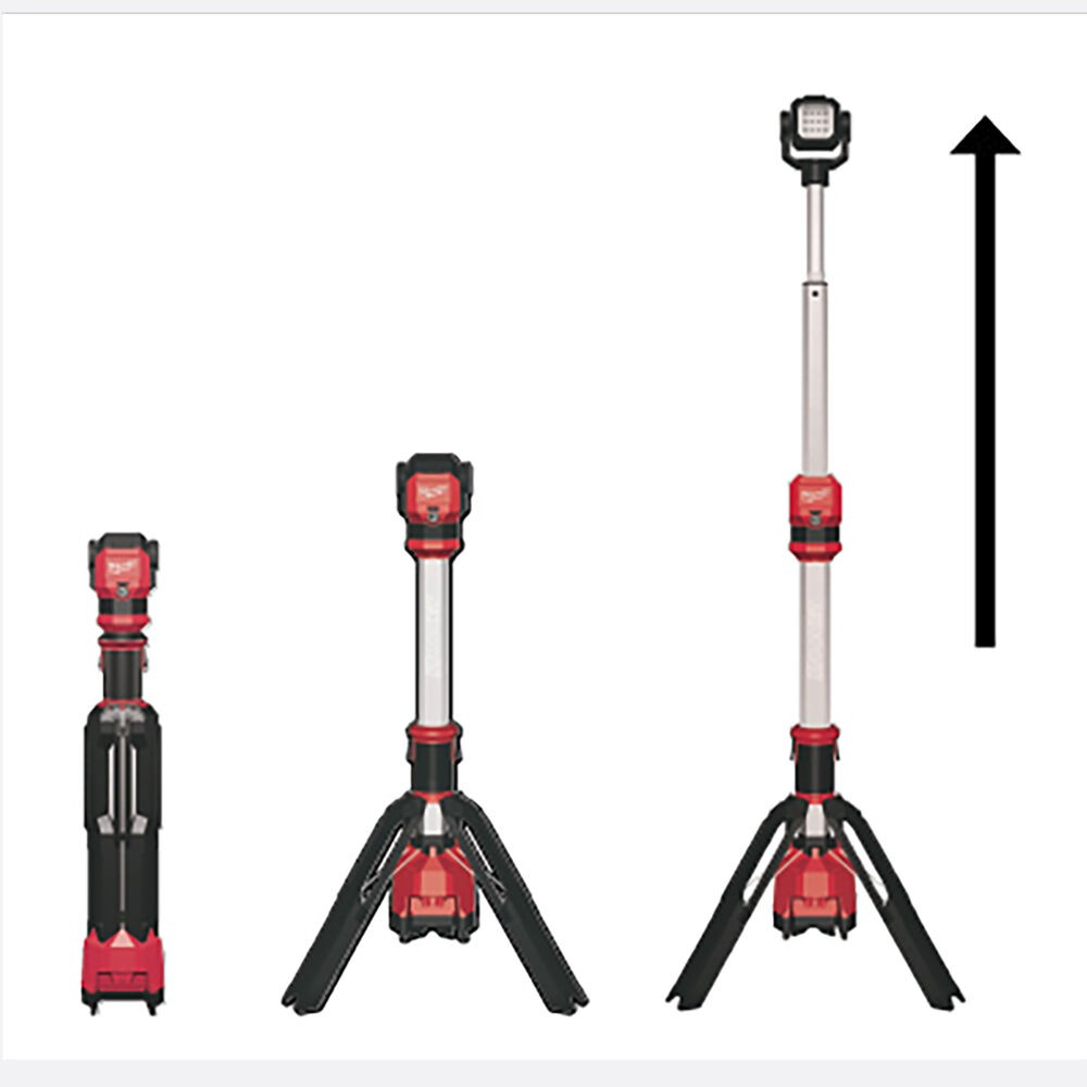Torre Faro Led M12 1400 Lumen + Treppiede Milwaukee M12 SAL-0 Senza Batterie