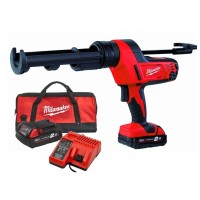 Pistola per Silicone con Portacartuccia M18 +1 Batt. 2Ah +Caric. Milwaukee C18 PCG/310C-201B 310mm