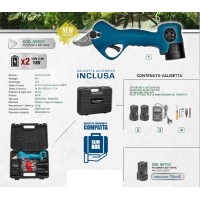 Forbice da Potatura 2 Batterie 18V 2ah - Diametro di Taglio 25mm - 100W