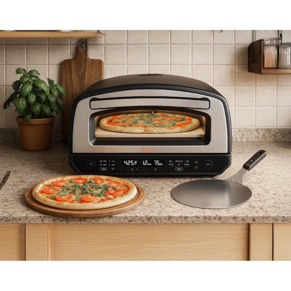 Vinco Forno Pizza elettrico 2200W 450° Vinco 50360 Pizza in 2 Minuti