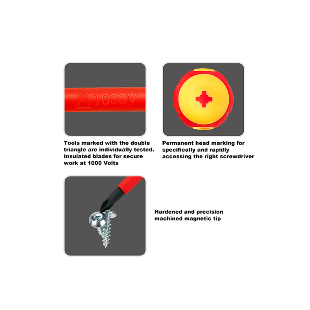 Cacciaviti Pozidriv FL1 80mm con punta combinata isolati VDE Toptul FXEF0108V4