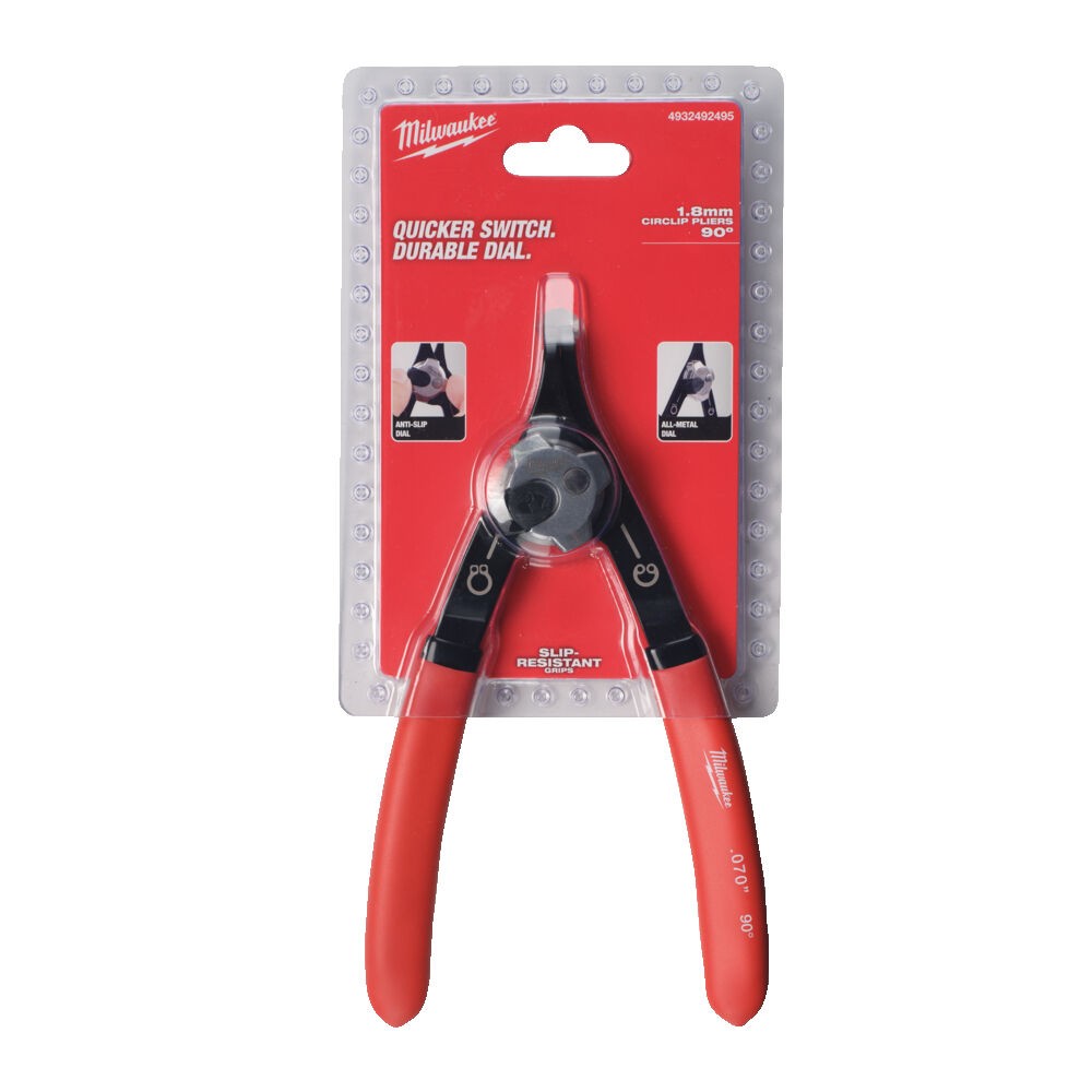 PINZA REVERSIBILE PER ANELLI ELASTICI GRANDE .047"  90° 48226535 Milwaukee 4932492495