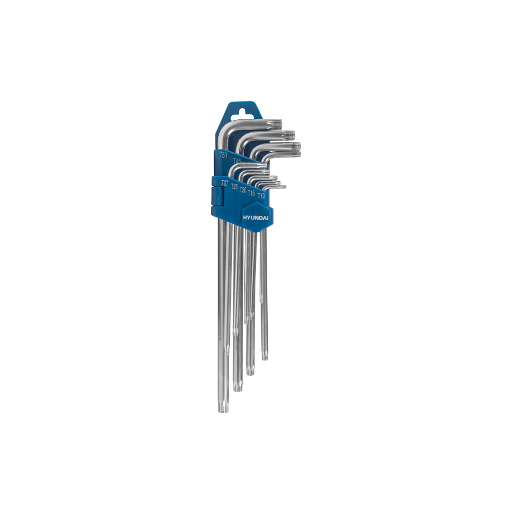 SET CHIAVI A BRUGOLA 9PZ TORX EXTRA LUNGHE IN ACCIAIO 10-50mm hyundai 59525