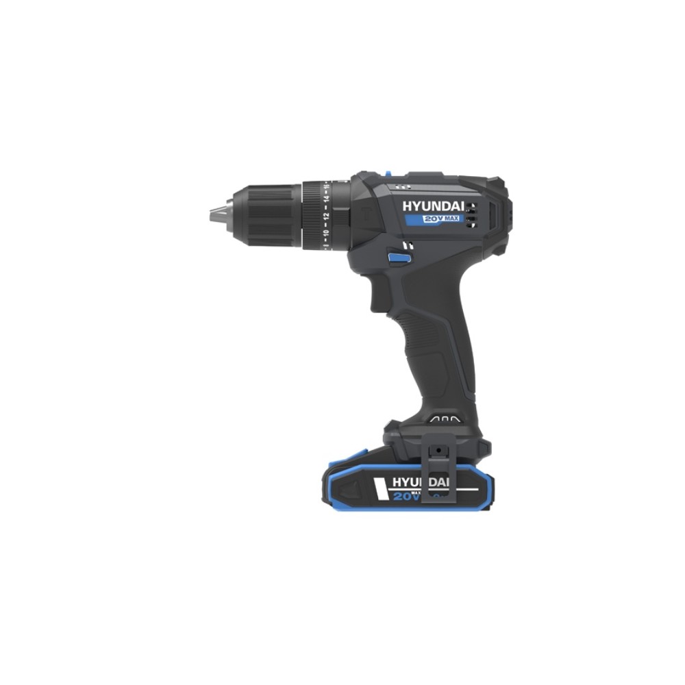 Trapano Avvitatore a Percussione Brushed 20V + Batt. 2Ah Hyundai 25873 50Nm +75 Utensili