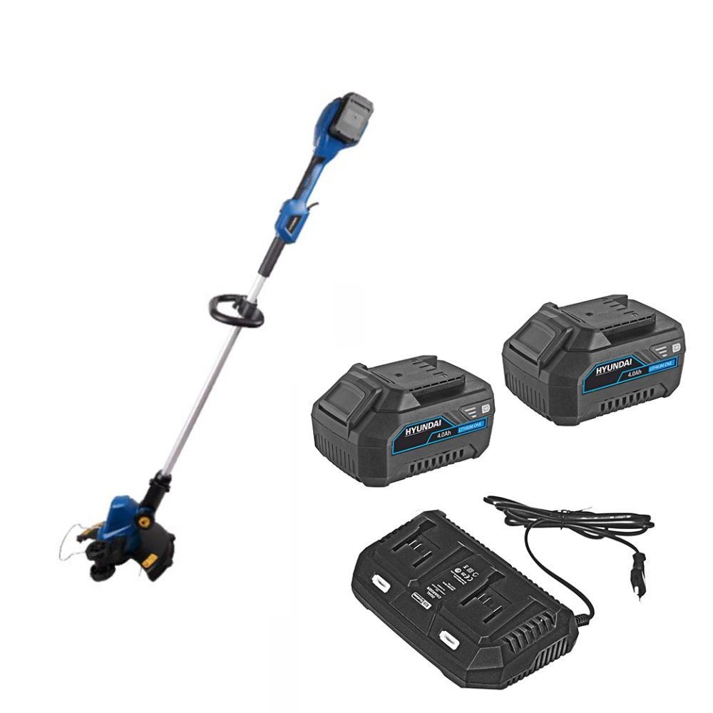 Decespugliatore a Batteria 2x40v 4ah Litio + Caric. Hyundai 25220 300mm in Kit