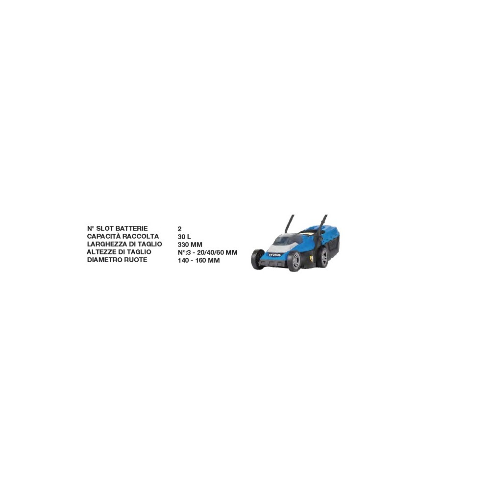Rasaerba a batteria 330mm 40V hyundai 25600
