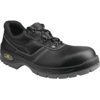 S1P SRC BLACK LOW SHOE IN LEATHER BI-DENSITY PU SOLE T