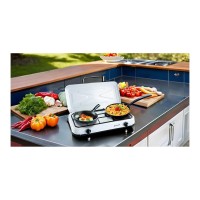 Fornello a Gas Gpl 2 Fuochi Bruciatore 1.2 Kw  Vinco 76002 Campeggio
