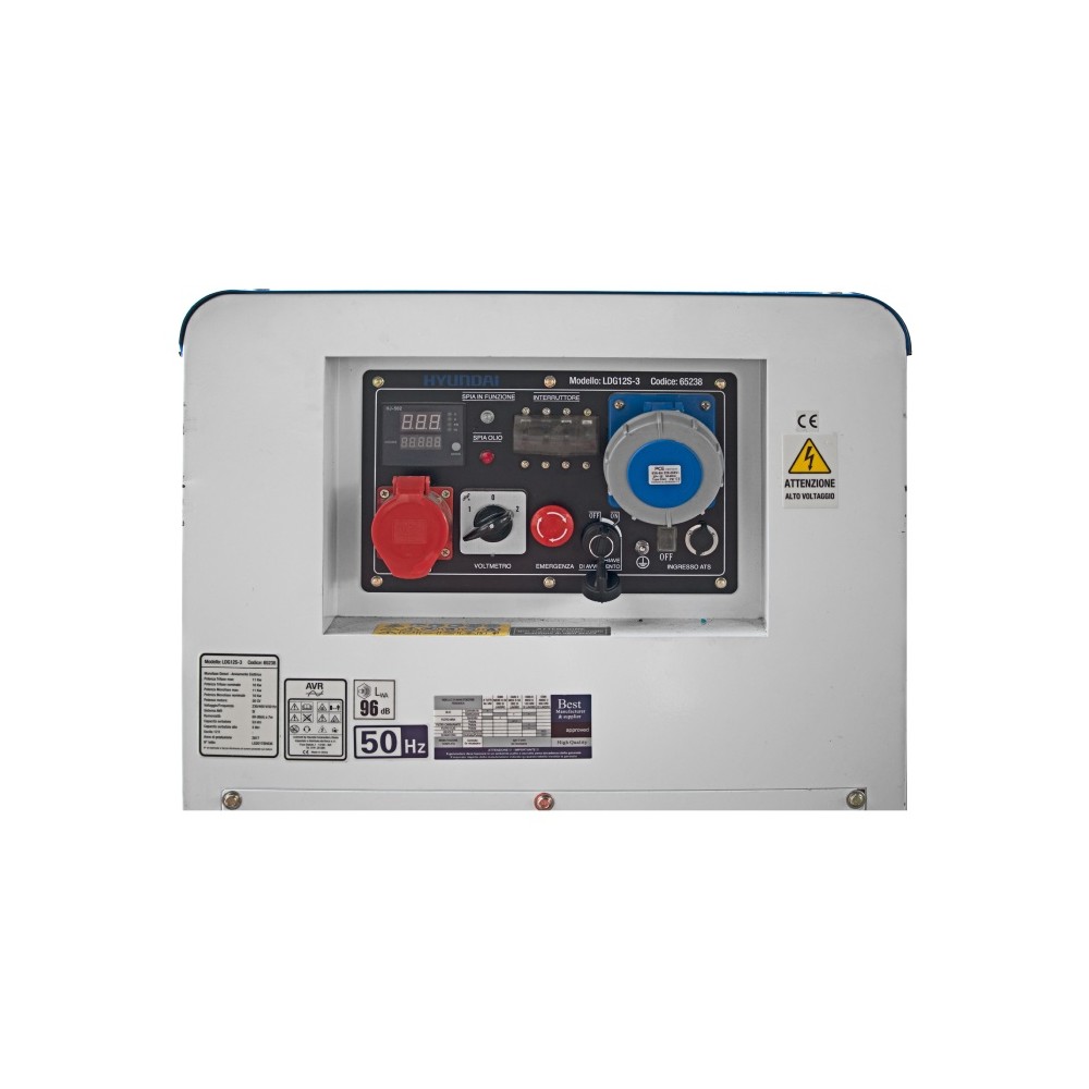 Generatore di corrente 11Kw Diesel Full Power Hyundai 65238 954cc 20HP