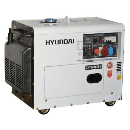 Generatore di corrente 5Kw Diesel Silenziato con AVR Hyundai 65234 456cc 12HP