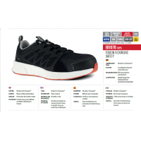 Scarpe Antinfortunistiche Reebok Performance IB1076 S1P Black/White and Orange Composite Toe