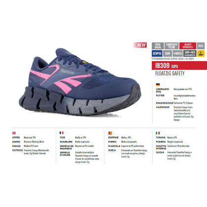 Scarpe Antinfortunistiche Reebok Floatzing Women IB309 S1PS Blue/Pink