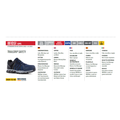Scarpe Antinfortunistiche Reebok Trailergrip IB1051 S1P Navy/Black Alloy Toe