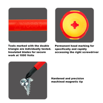Cacciaviti Pozidriv FL2 100mm con punta combinata isolati VDE Toptul FXEF0210V4