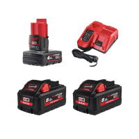 Energy Kit: 2 M18TM Battery + M12TM Battery + M12TM Milwaukee M18 HNRG-802 Charger