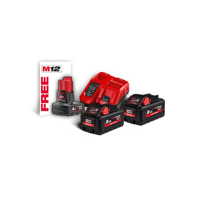 Kit Energy : 2 Batteria M18™ + Batteria M12™ + Caricabatterie M12™ Milwaukee M18 HNRG-802