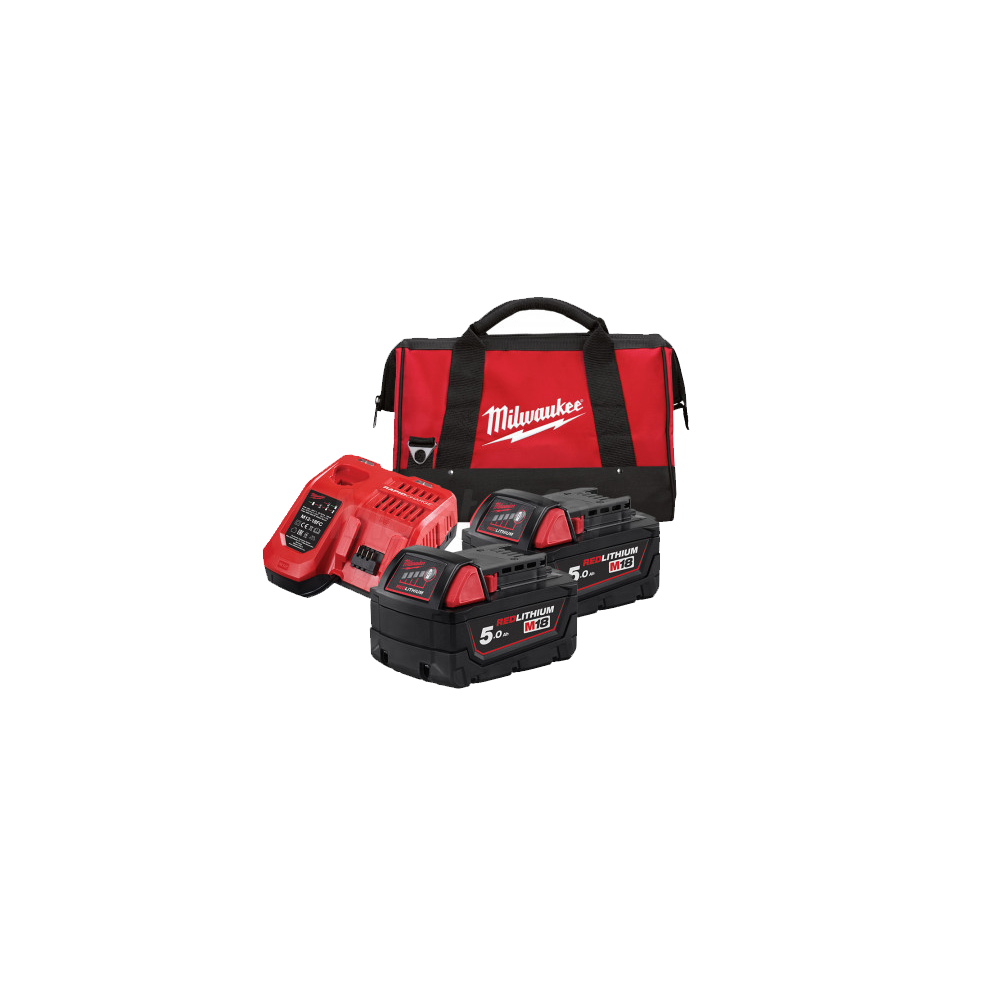 Energy kit: bag + charger + 2 Milwaukee M18NRG-502B batteries