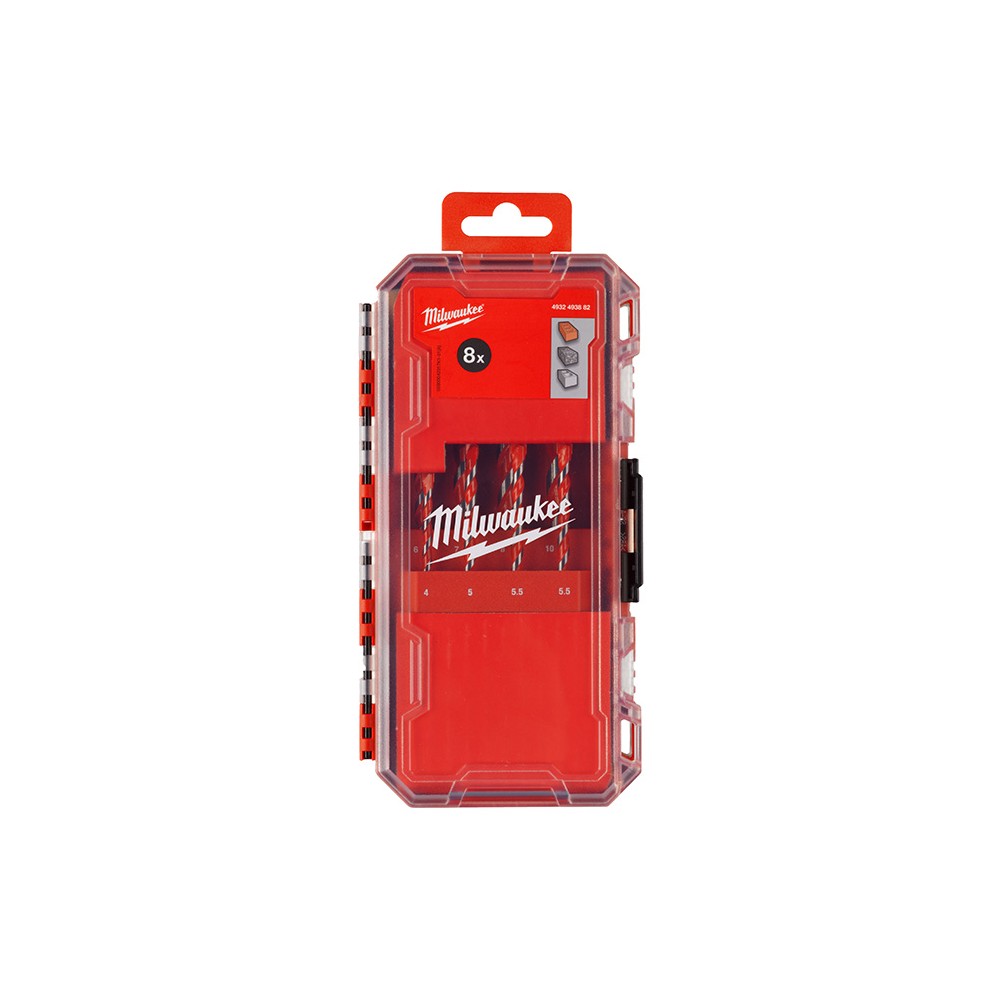 Serie 8 punte per cemento in tungsteno Milwaukee 4932493882 Serie 8 punte per cemento in tungsteno Milwaukee 4932493882