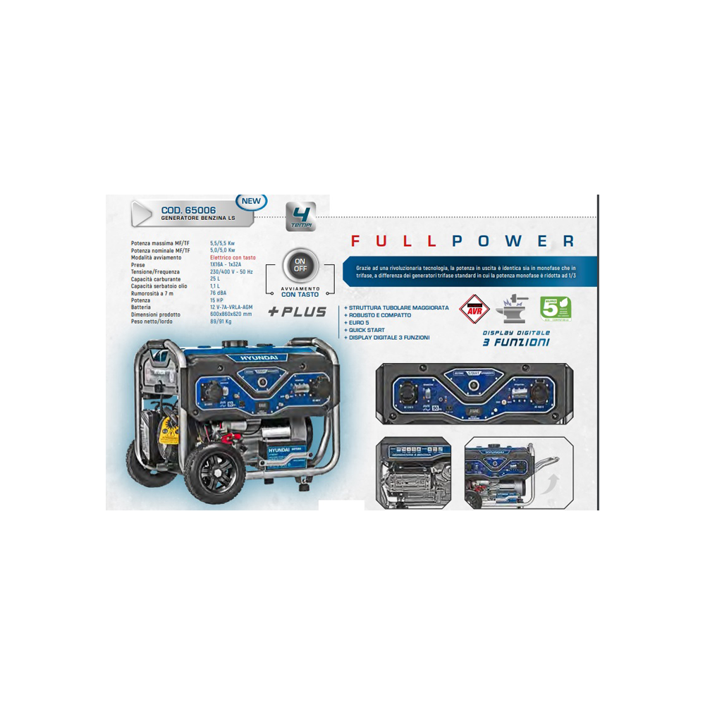 Generator ls 6kw 420cc full power hyundai 65006