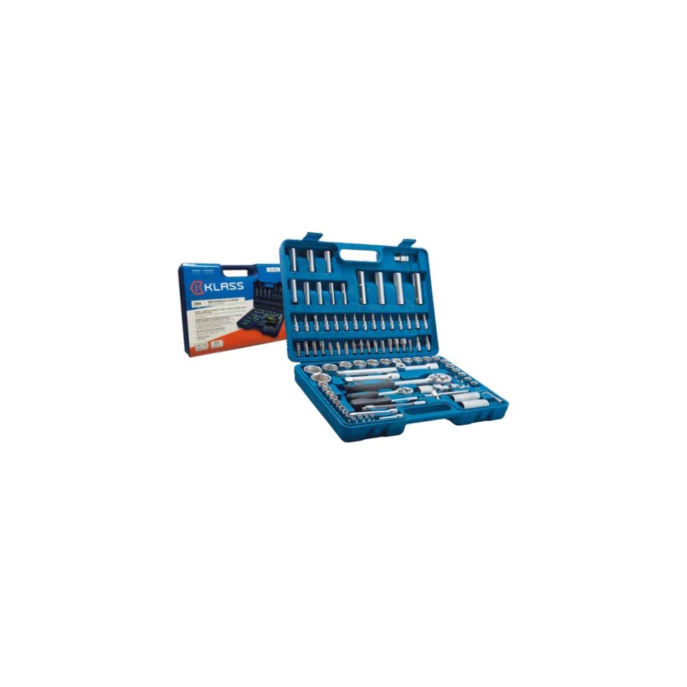 KLASS XBS94 CASE 94 PCS SOCKETS AND ACCESSORIES 1/4" + 1/2"