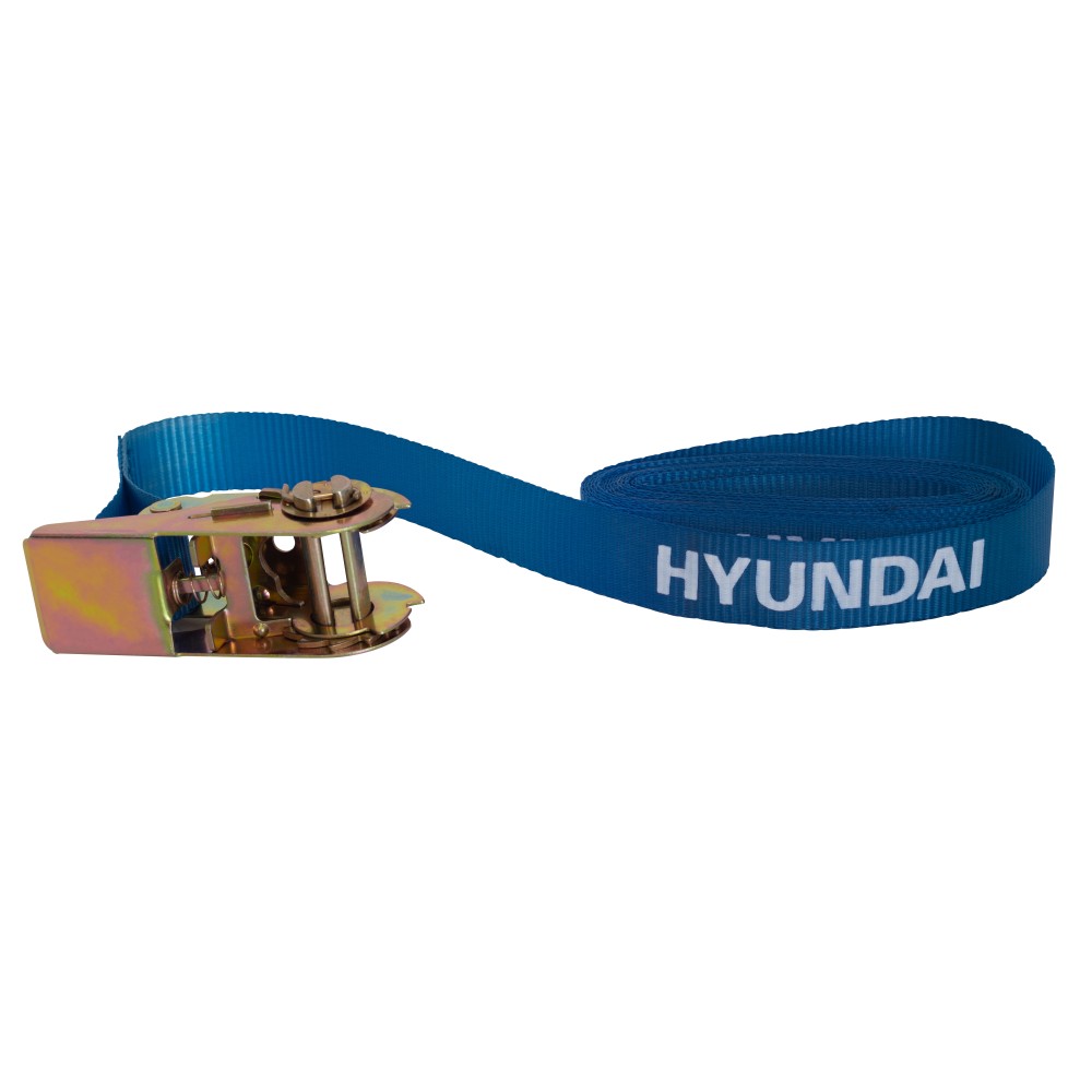 HYUNDAI 59258 CRICKET BELT 28mm X 5mt CAPACITY 500KG 500daN Color: 7692c pantone blue with Hyunda logo print