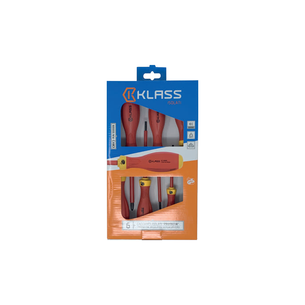 KLASS 555S06 SERIES 6 VDE 1000 V insulated screwdrivers, chrome vanadium steel and ergonomic handle