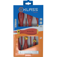 KLASS 555S06 SERIES 6 VDE 1000 V insulated screwdrivers, chrome vanadium steel and ergonomic handle