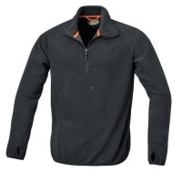 180GR FLEECE SWEATSHIRT. BLACK SHORT ZIPPER WITH COLLAR T