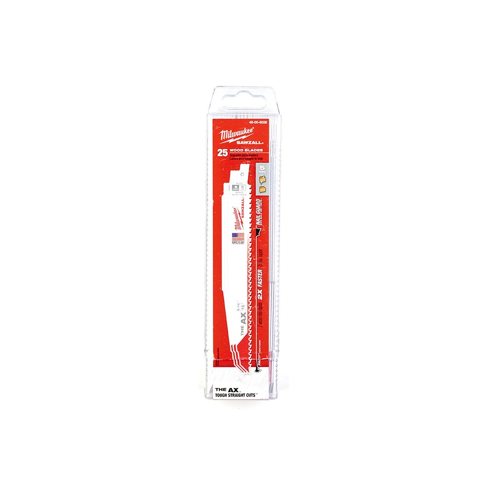 Set of 25 Milwaukee wood and nail demolition blades 48008026 230mm