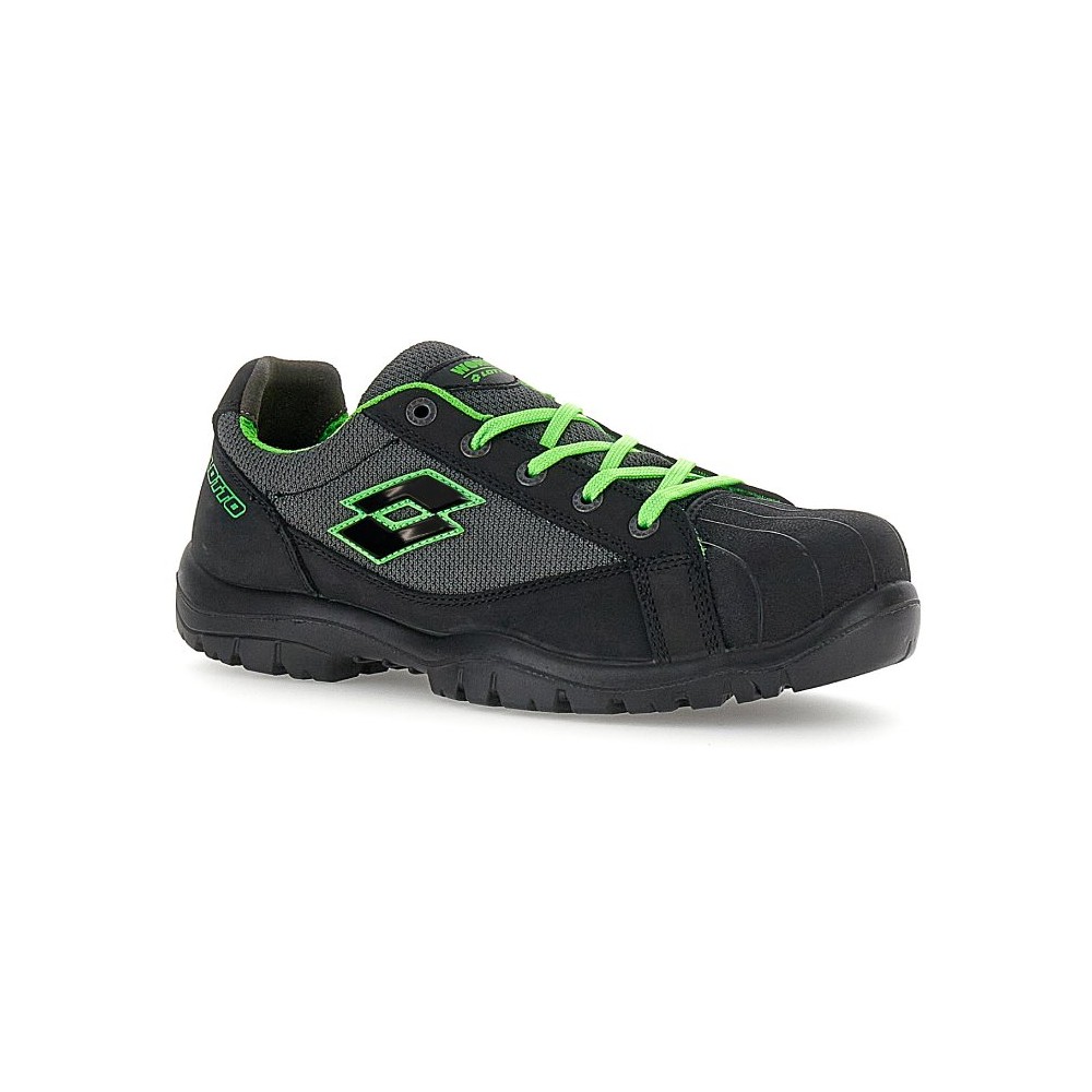 Lotto Jump 550 II S1P SR FO Black/Asphalt/Spring Green Safety Shoes