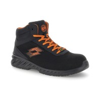 Lotto First 600 Mid S3L SR FO ESD All Black/Samba Orange Safety Shoes
