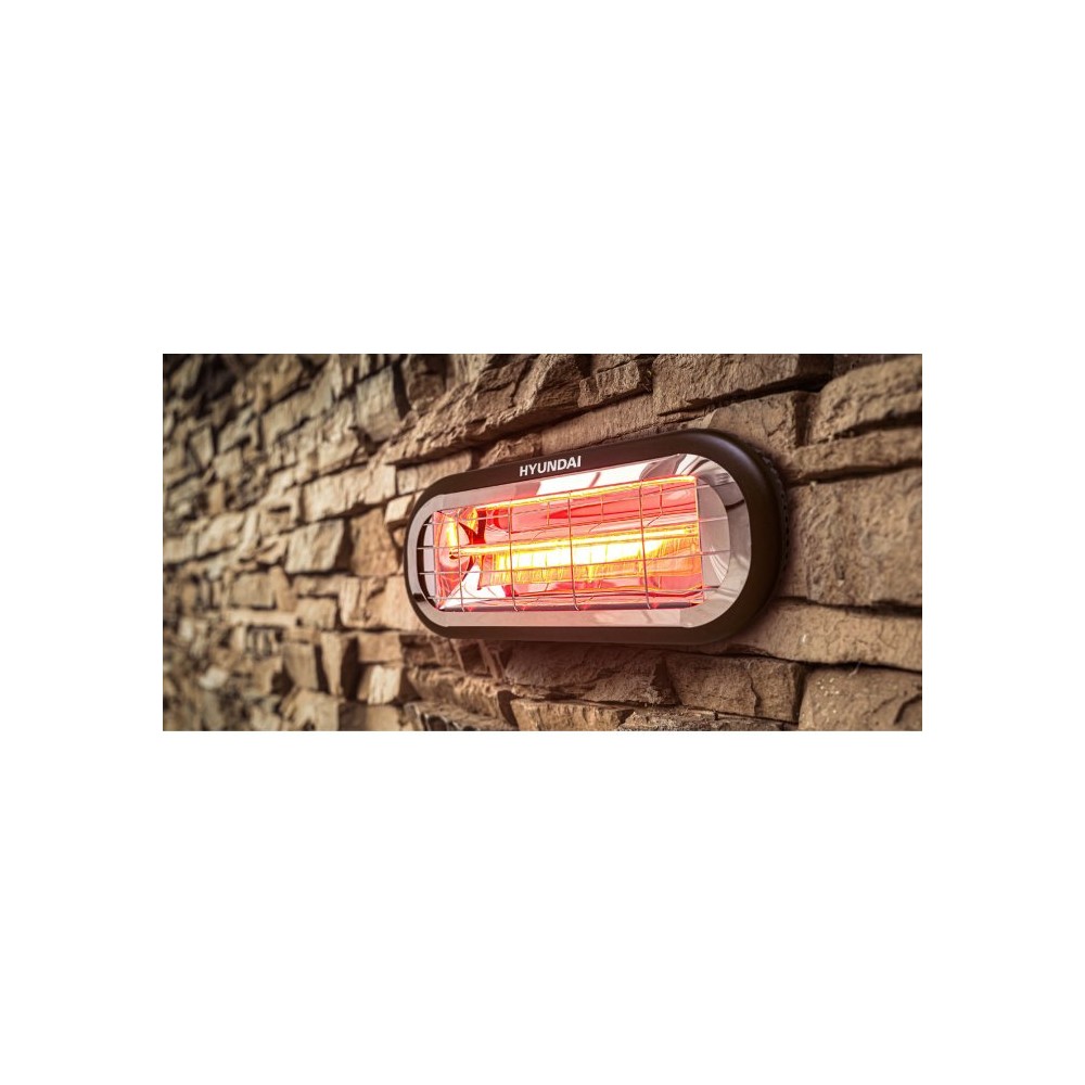 Lampada ad infrarossi 2kw IPX65 Waterproof Hyundai 75169 Nera
