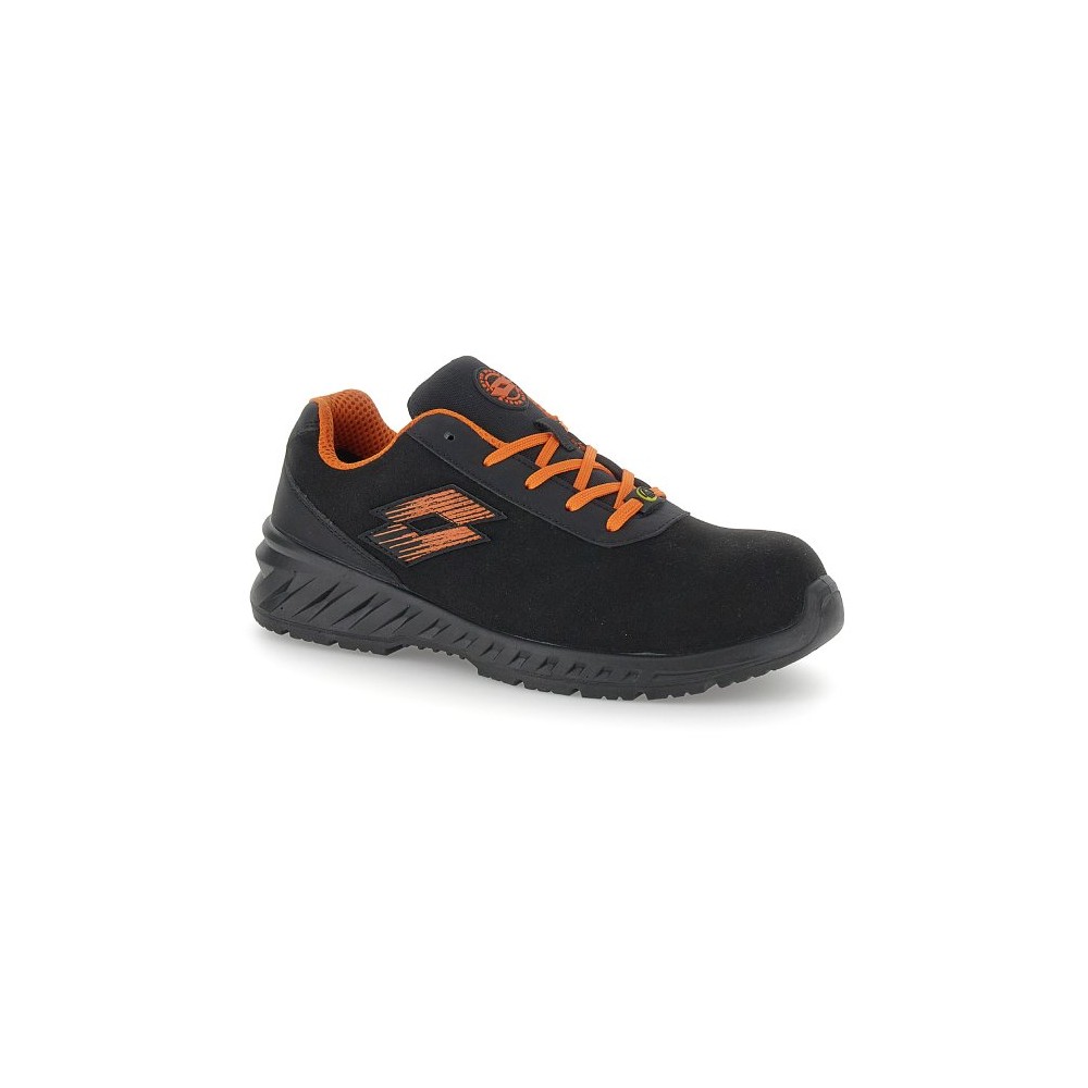 Lotto First 600 S3 SR FO ESD All Black/Samba Orange Safety Shoes