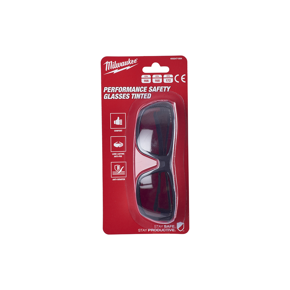 Performance safety glasses dark lenses Milwaukee 4932471884
