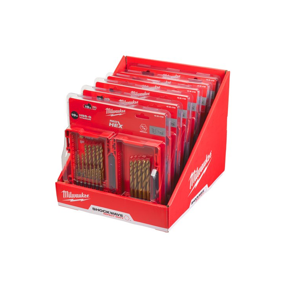 Box of shockwave™ redhex hss-g 19pcs milwaukee tips 48894760